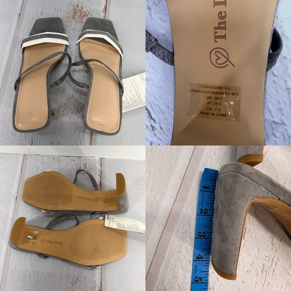 NWOB The Drop Women's Avery Square Toe Two Strap High Heeled Sandal SIZE 9.5 - Picture 15 of 17